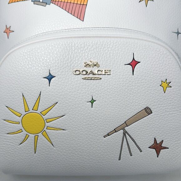 Coach X Observed By Us Court Leather Backpack CU389 Star moon Sun Satellite NWT - Picture 2 of 11